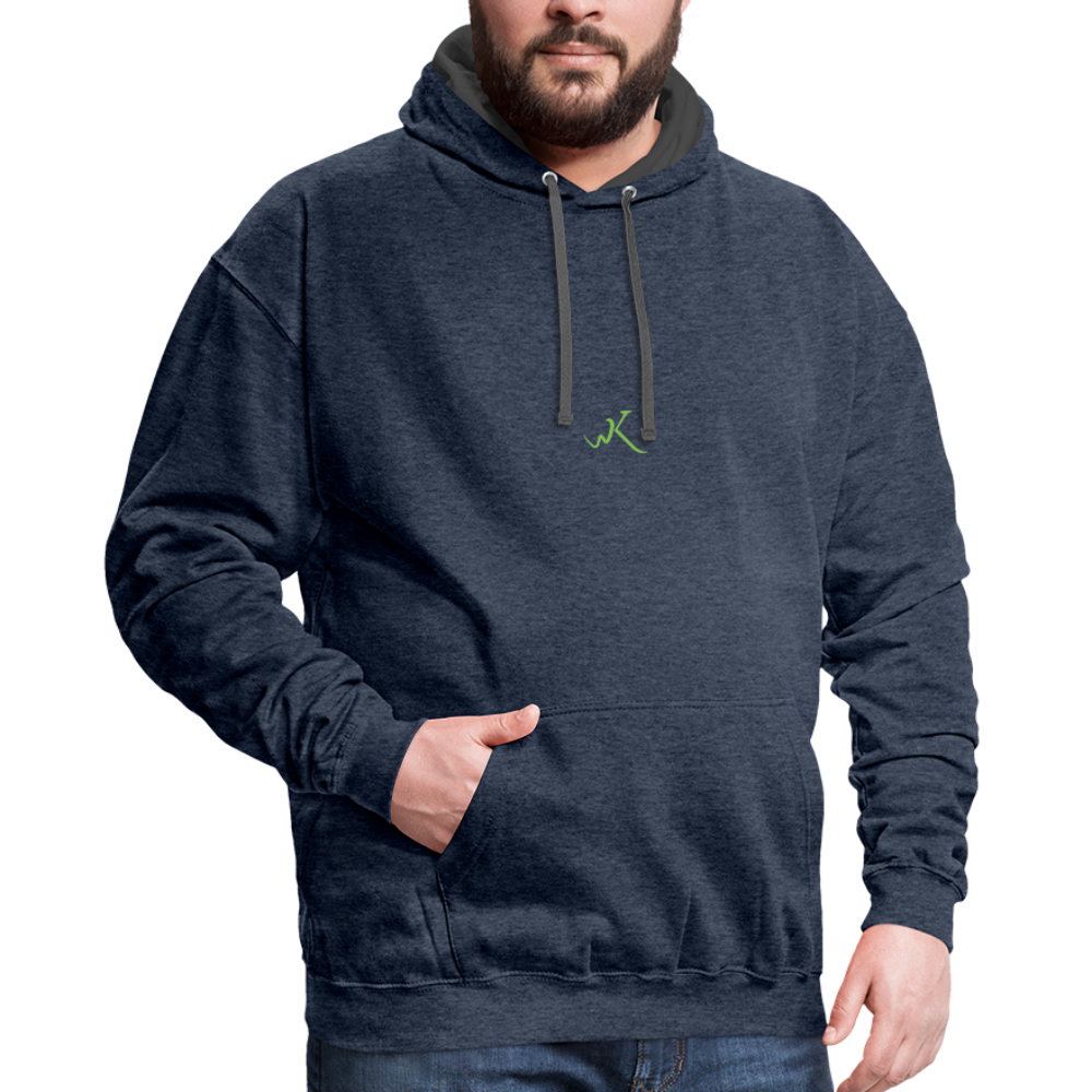 WK Contrast Hoodie - indigo heather/asphalt