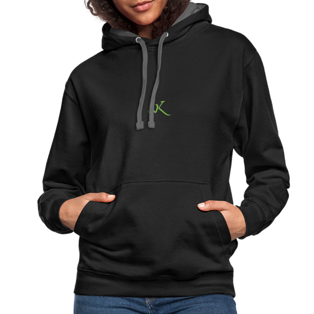 WK Contrast Hoodie - black/asphalt