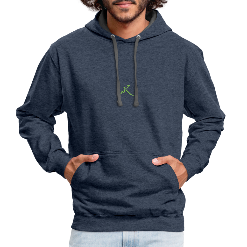 WK Contrast Hoodie - indigo heather/asphalt