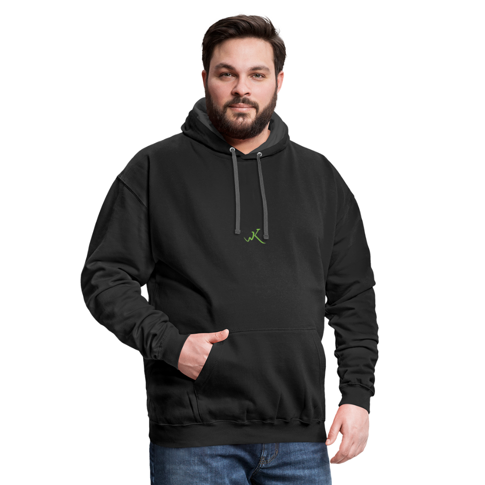 WK Contrast Hoodie - black/asphalt