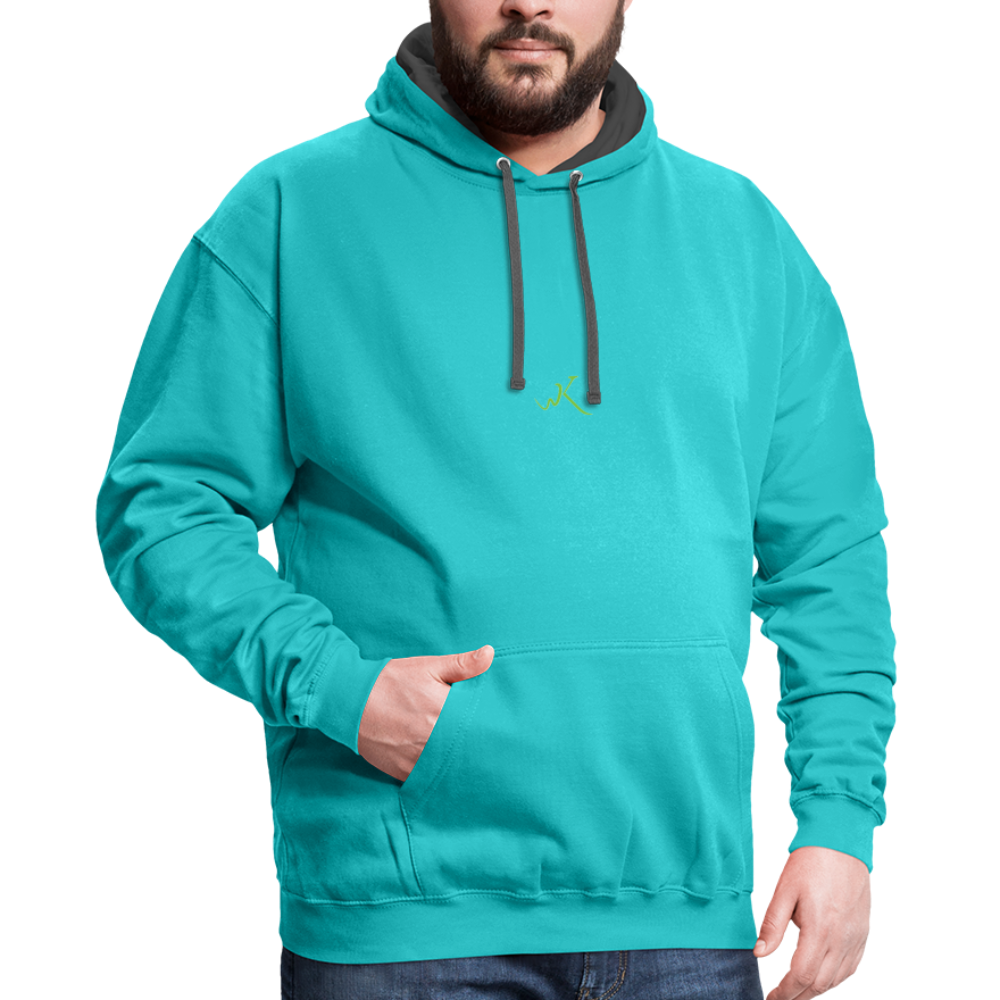 WK Contrast Hoodie - scuba blue/asphalt