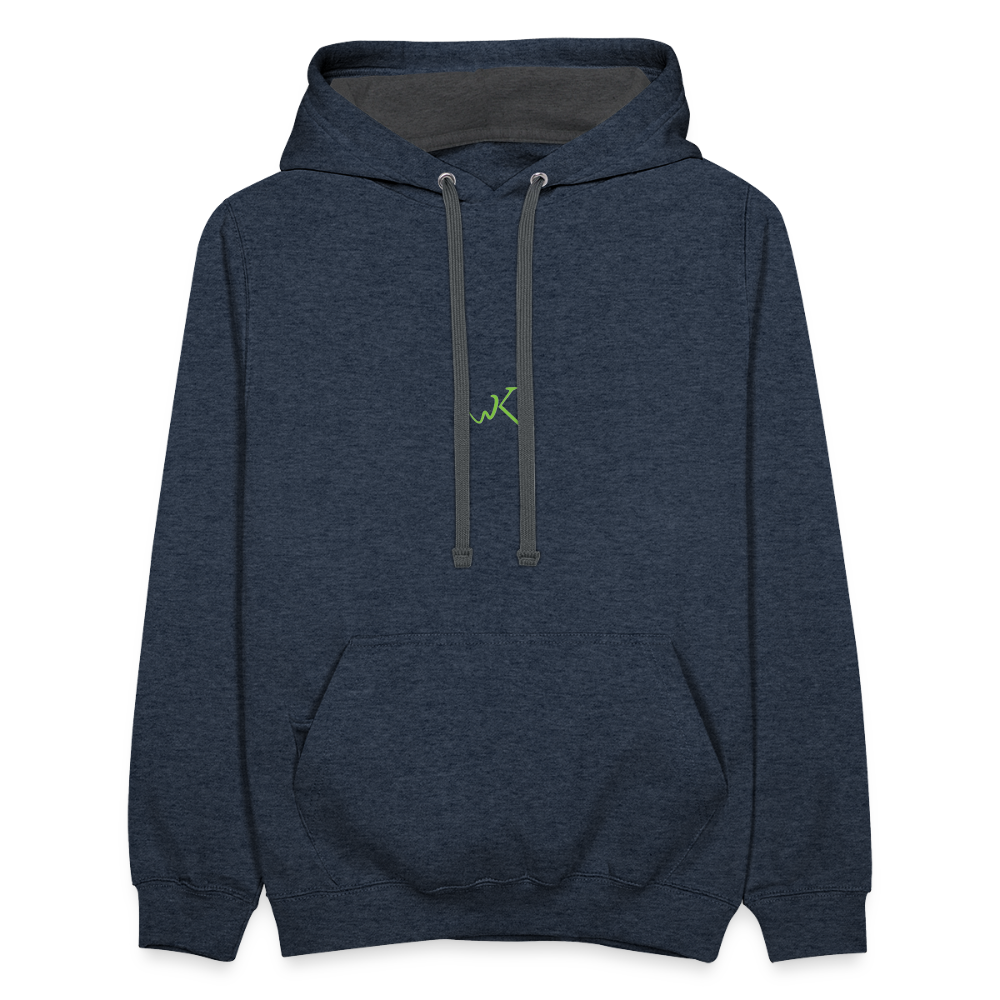 WK Contrast Hoodie - indigo heather/asphalt