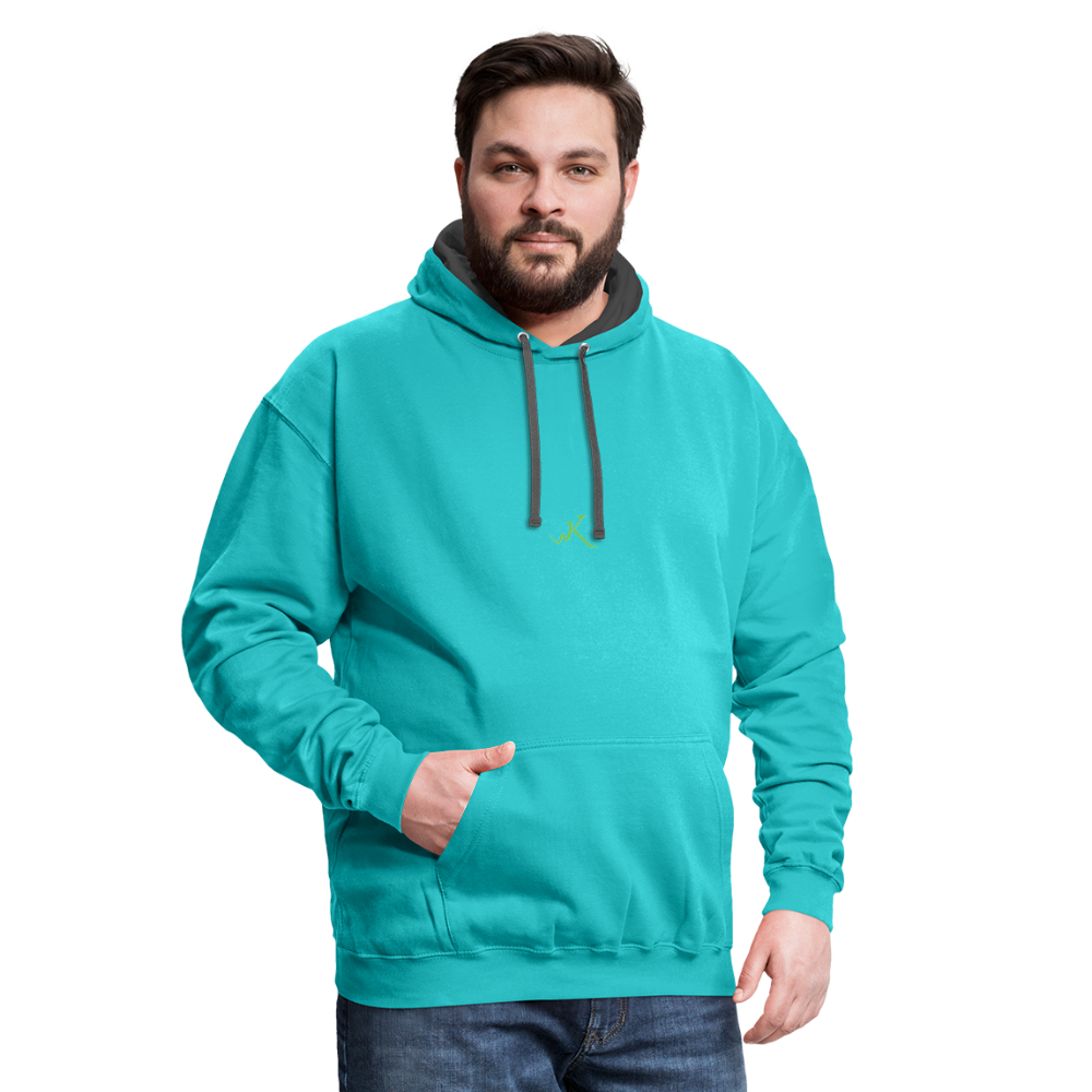 WK Contrast Hoodie - scuba blue/asphalt