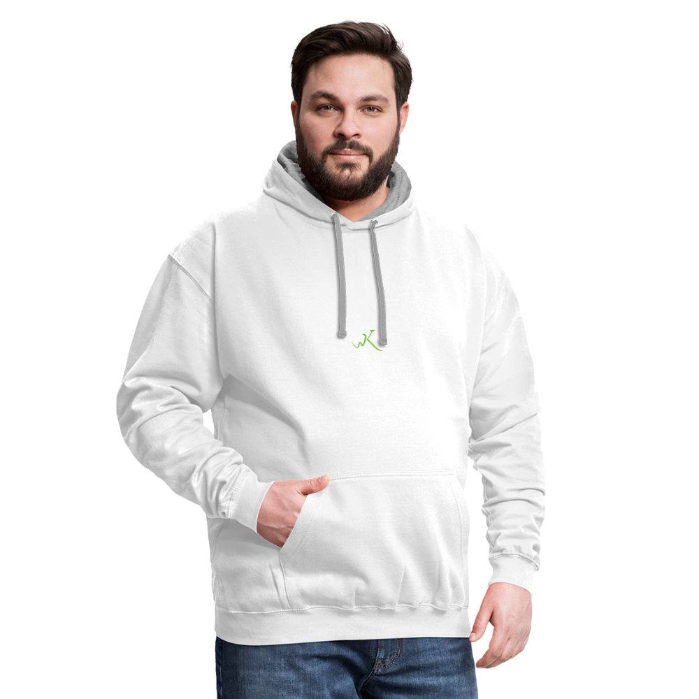 WK Contrast Hoodie - white/gray