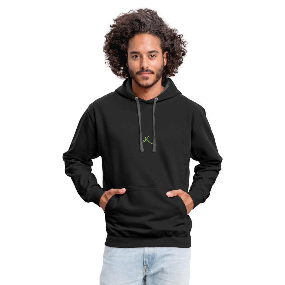 WK Contrast Hoodie - black/asphalt