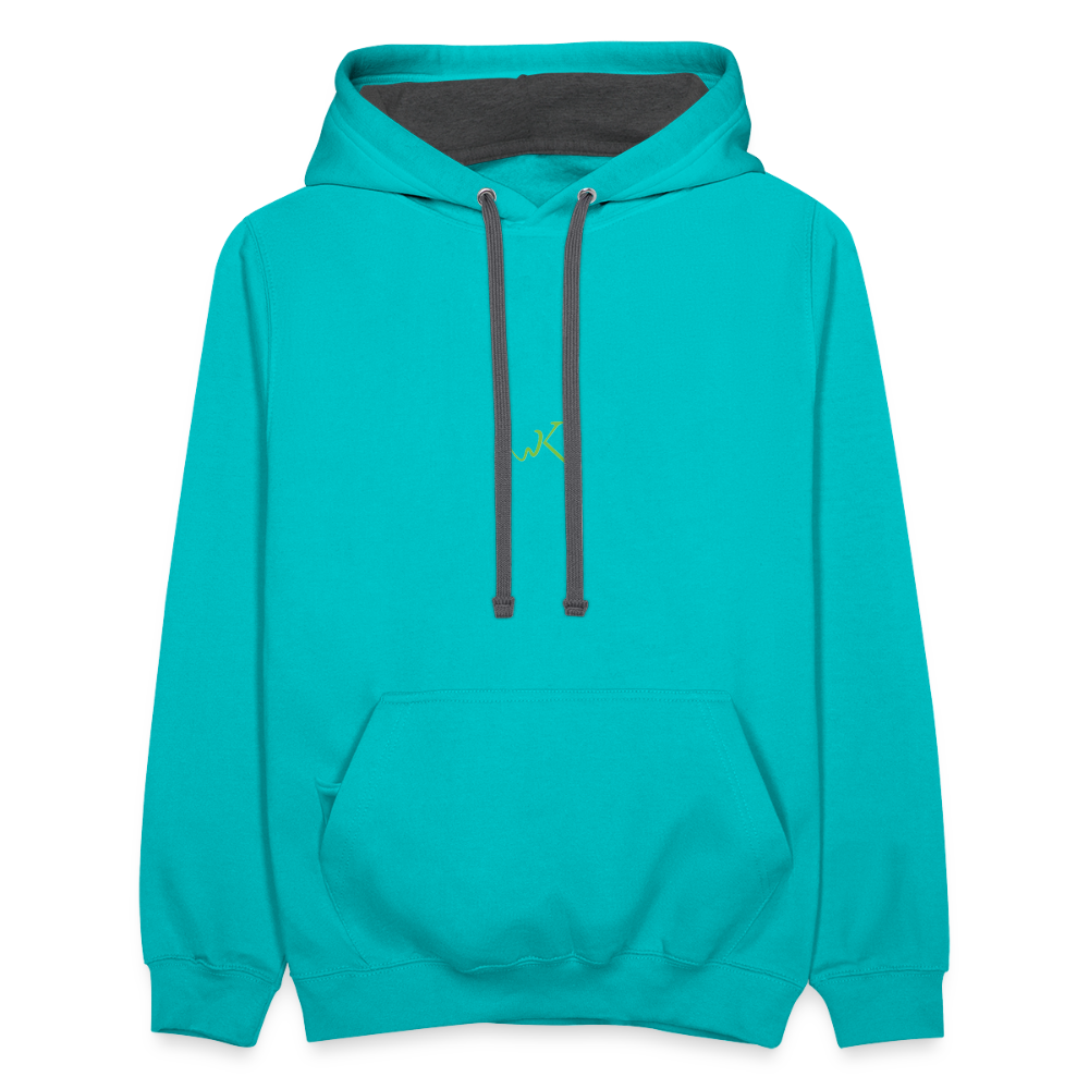 WK Contrast Hoodie - scuba blue/asphalt